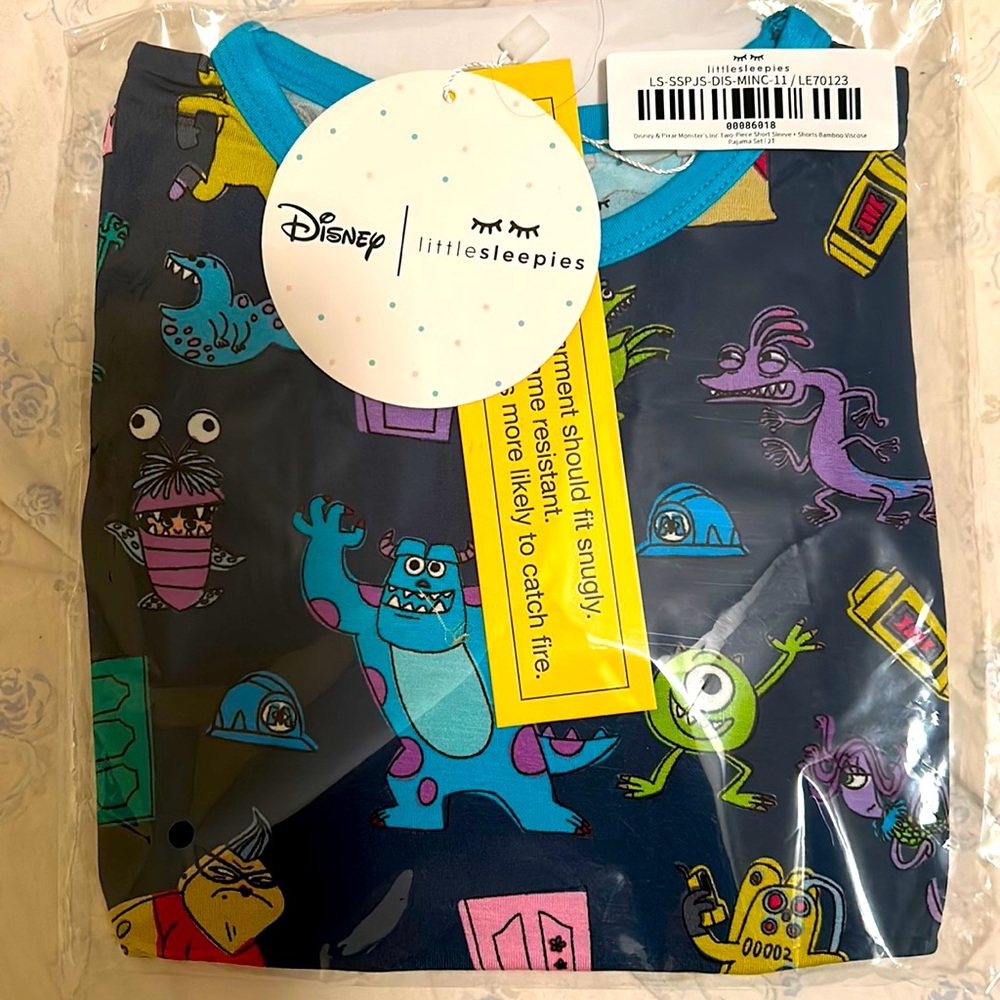 Little sleepies limited edition monsters Inc 2 piece shorts set